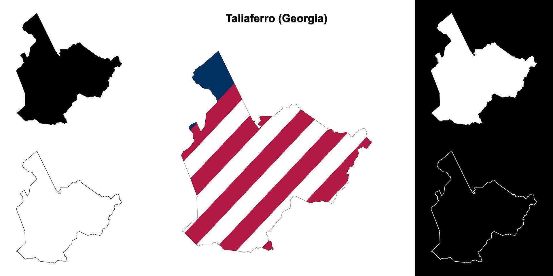 Taliaferro County, Georgia outline map set vector