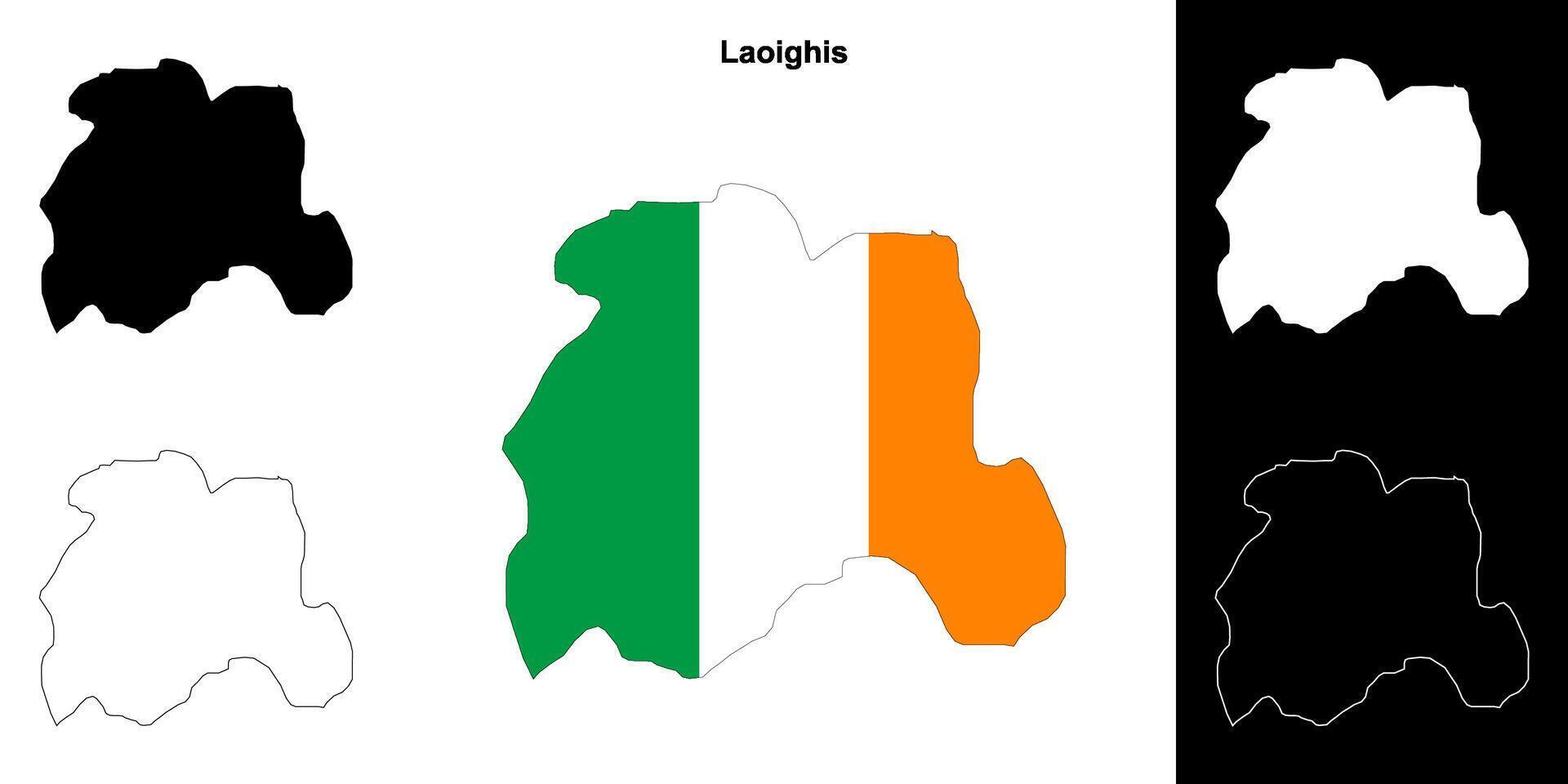 Laoighis county outline map set vector