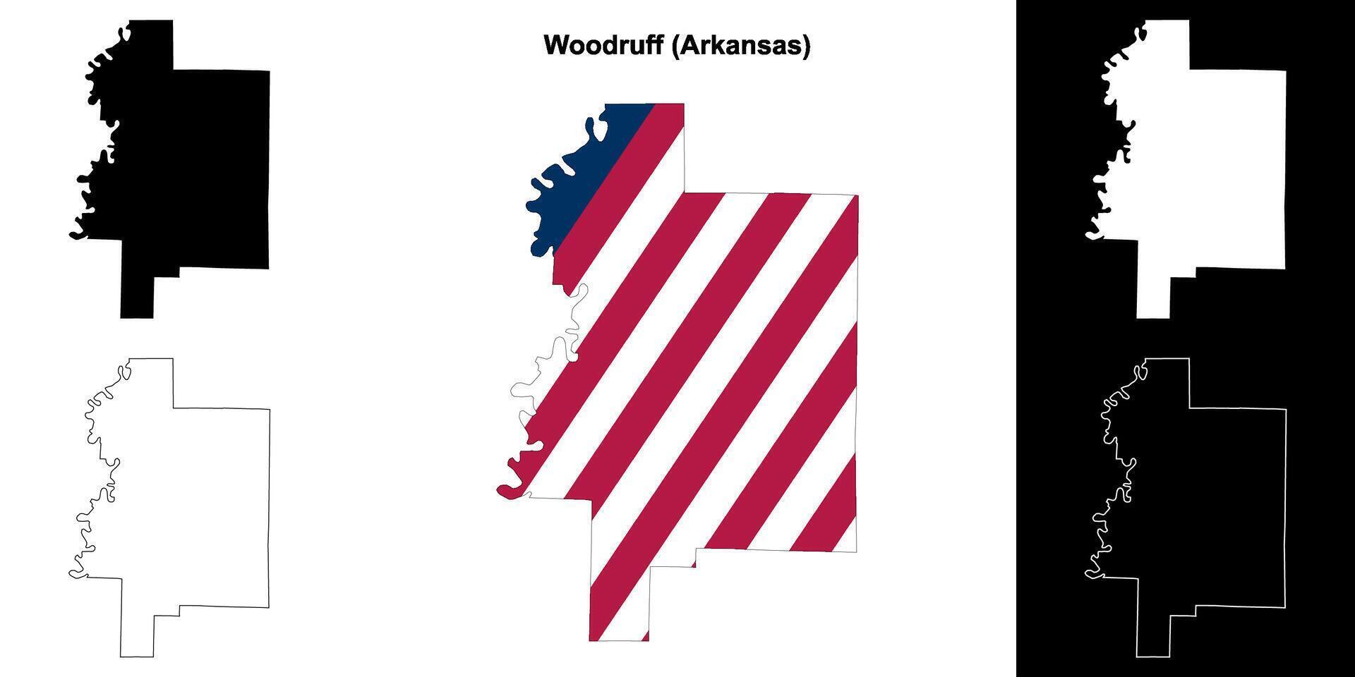 aspérula condado, Arkansas contorno mapa conjunto vector