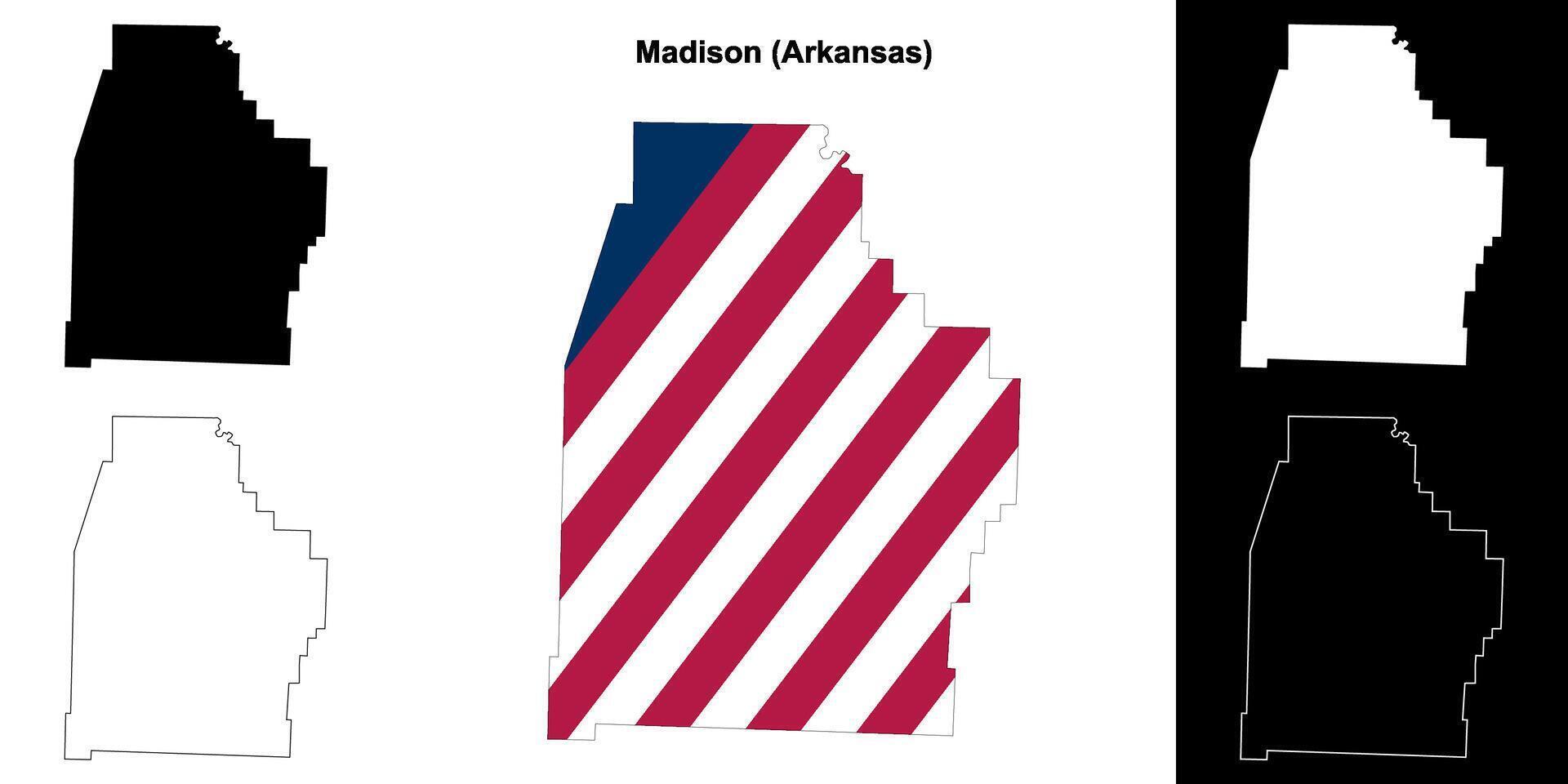 Madison condado, Arkansas contorno mapa conjunto vector