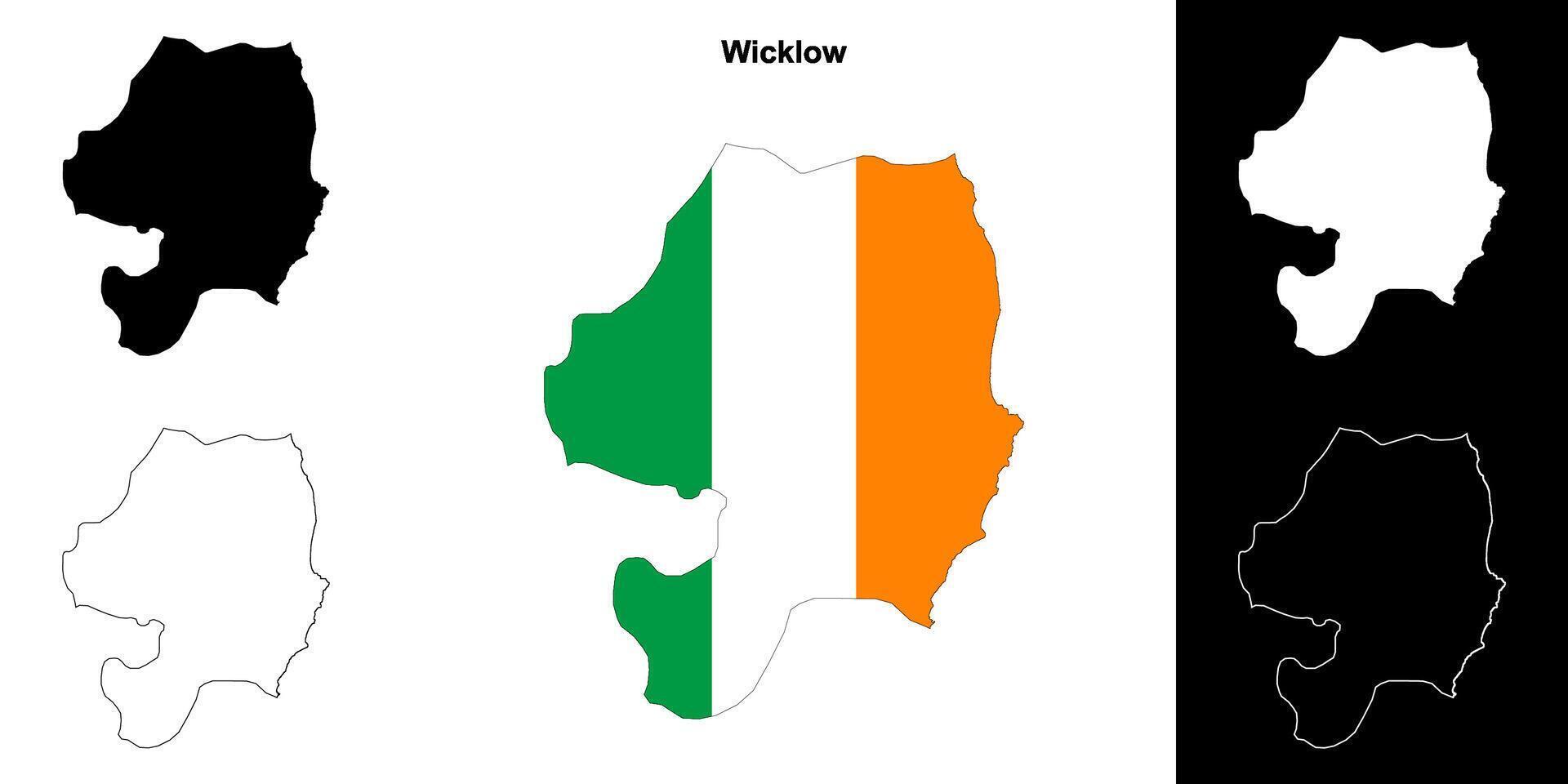 wicklow condado contorno mapa conjunto vector
