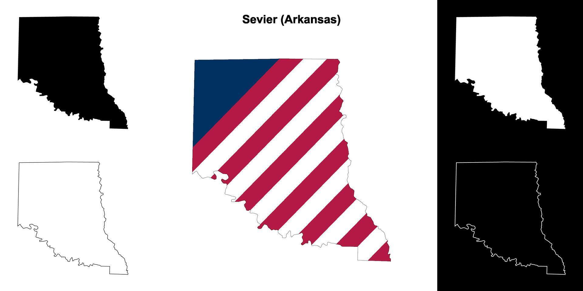 más grave condado, Arkansas contorno mapa conjunto vector