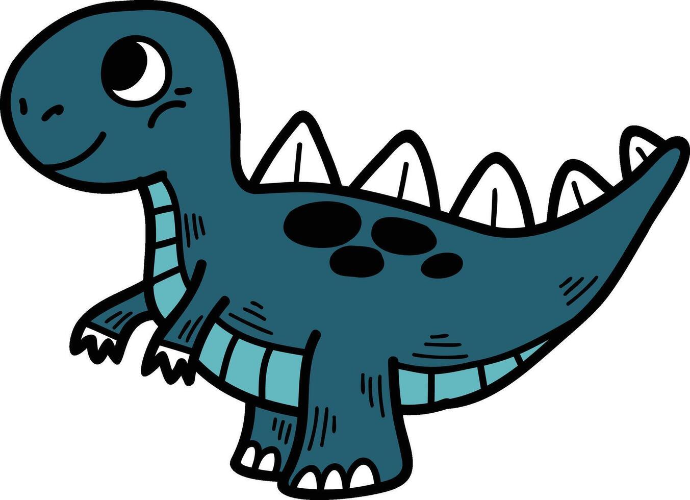 un dibujos animados dinosaurio con un sonrisa en sus cara vector