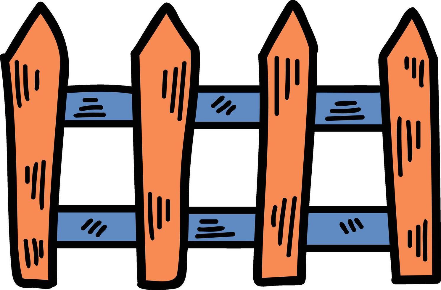 A wooden fence is open and has a cross shape vector