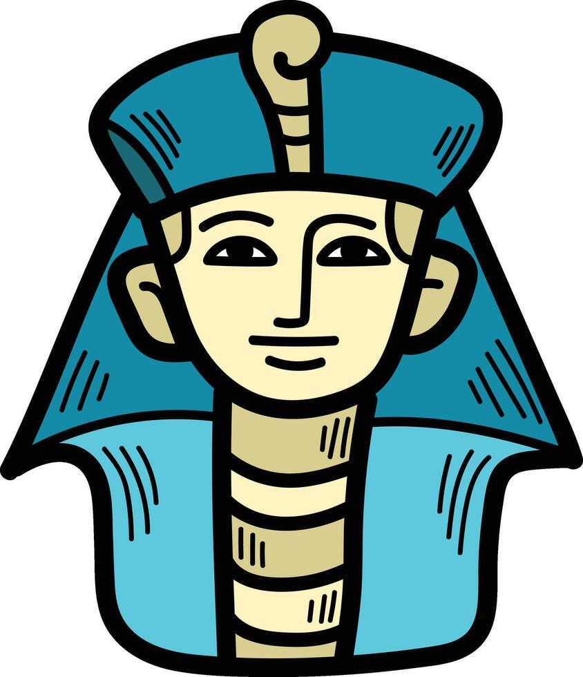 A cartoon drawing of a man with a blue hat and a scarf vector