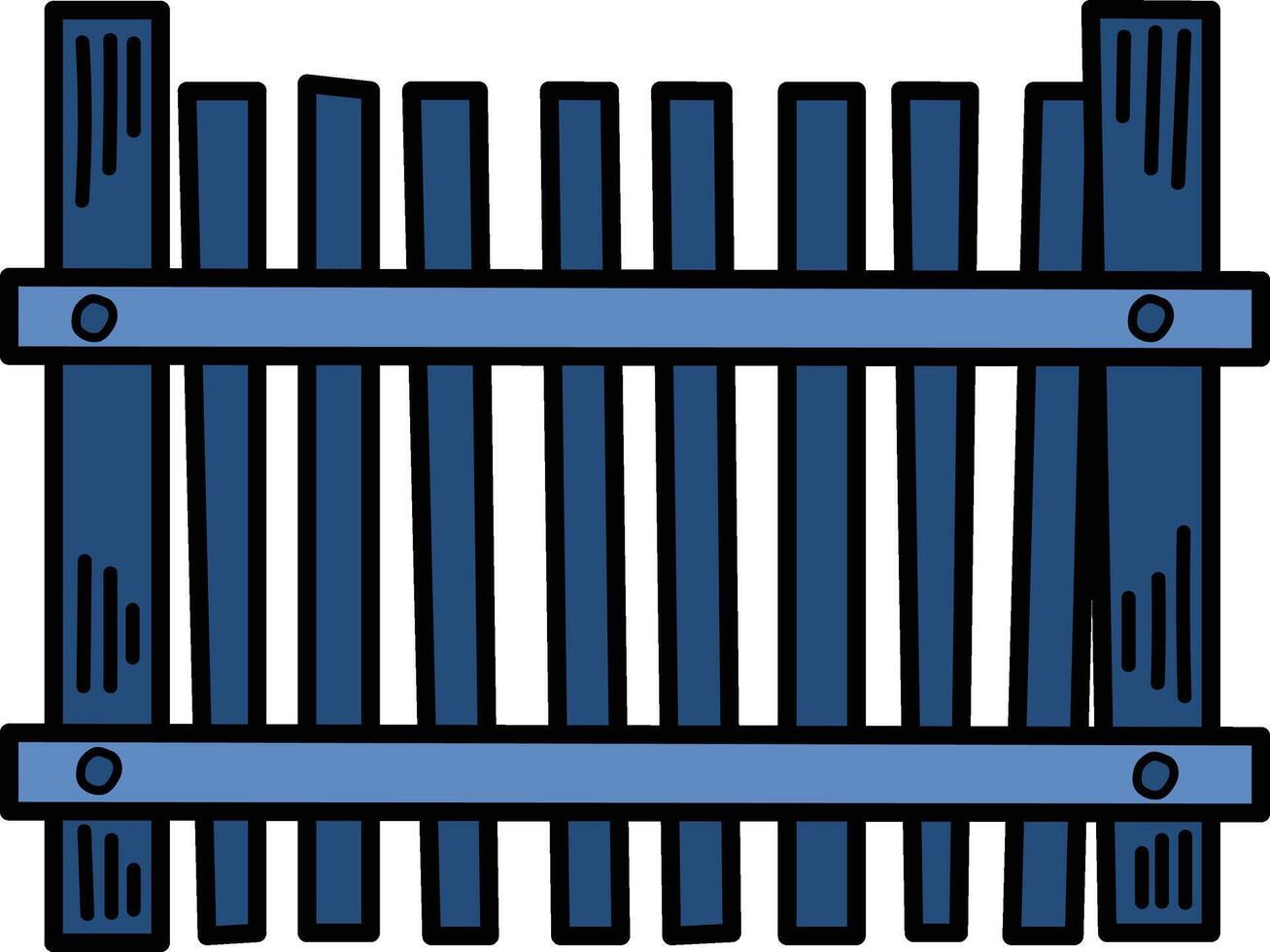 A wooden fence is open and has a cross shape vector