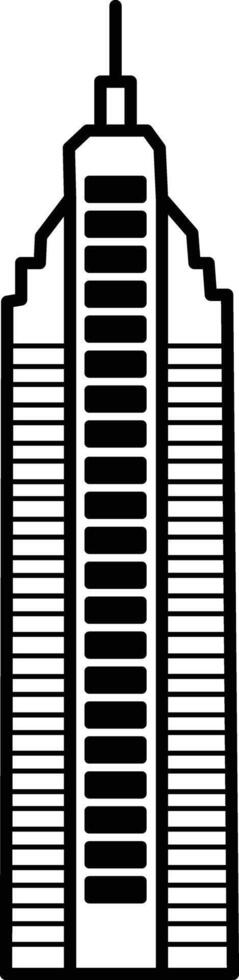 A tall building with a sign on top vector