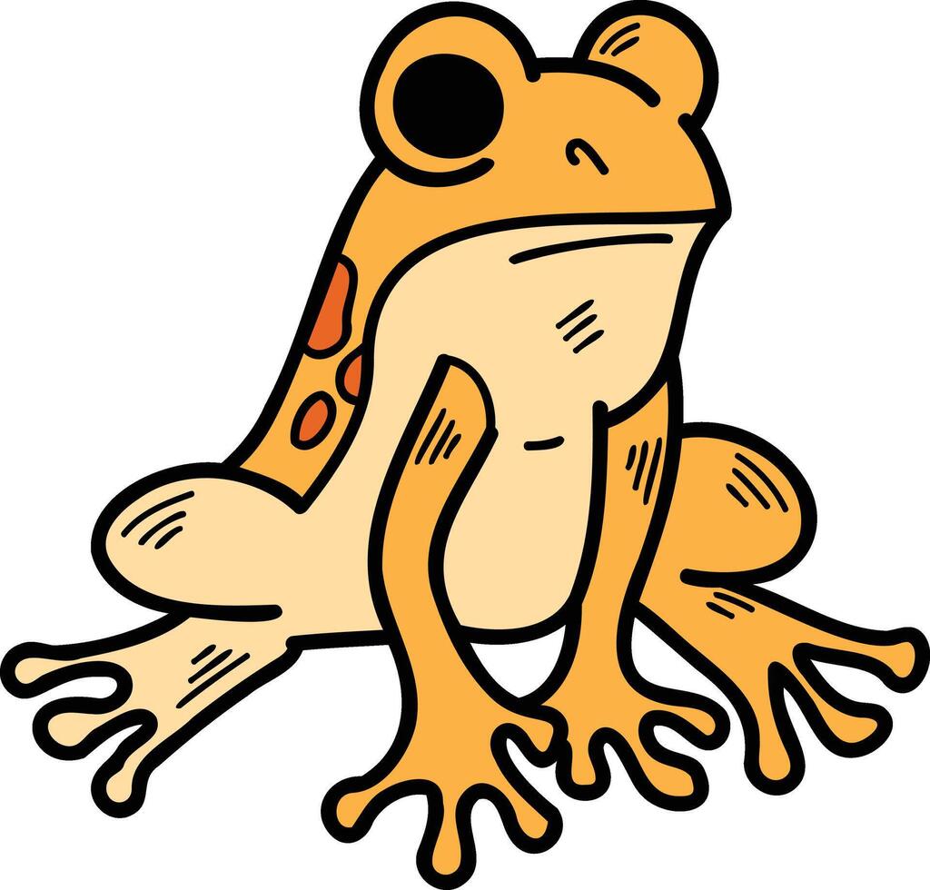 un rana con ojos es sentado en un blanco antecedentes vector