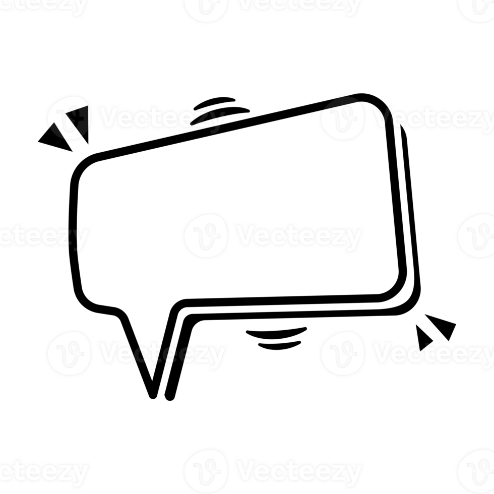 Speech bubble or chat bubble doodle design png