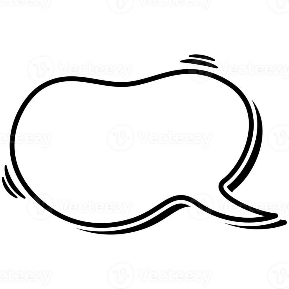 Speech bubble or chat bubble doodle design png