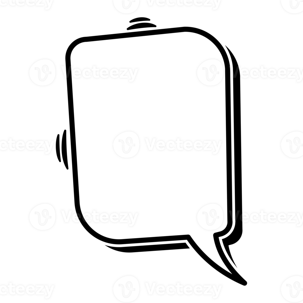 Speech bubble or chat bubble doodle design png