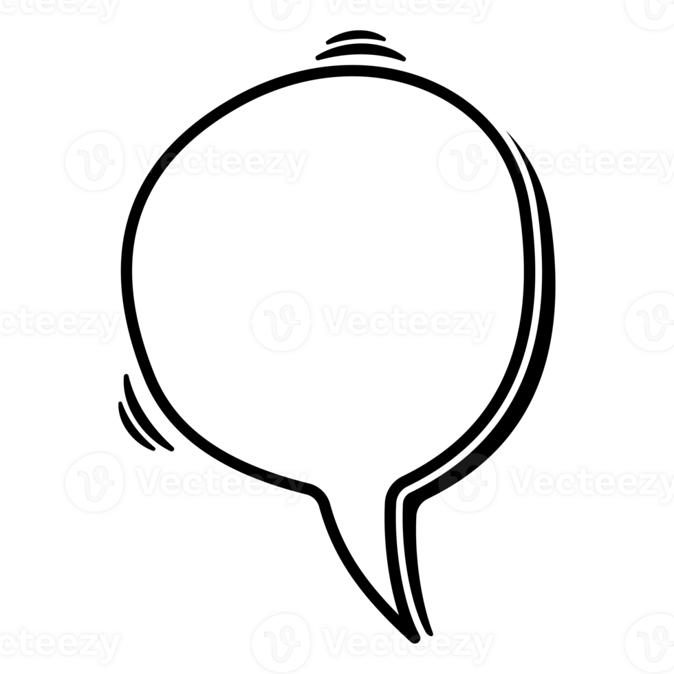 Speech bubble or chat bubble doodle design png