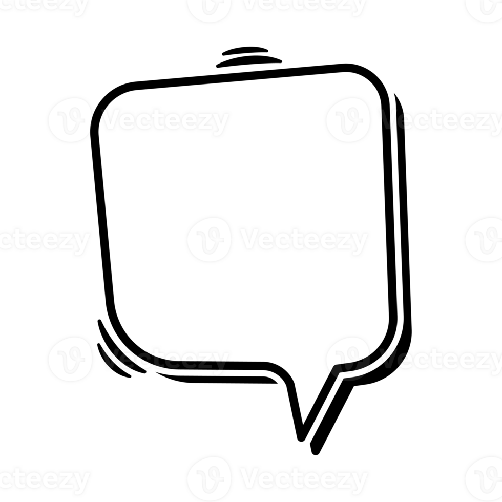 Speech bubble or chat bubble doodle design png