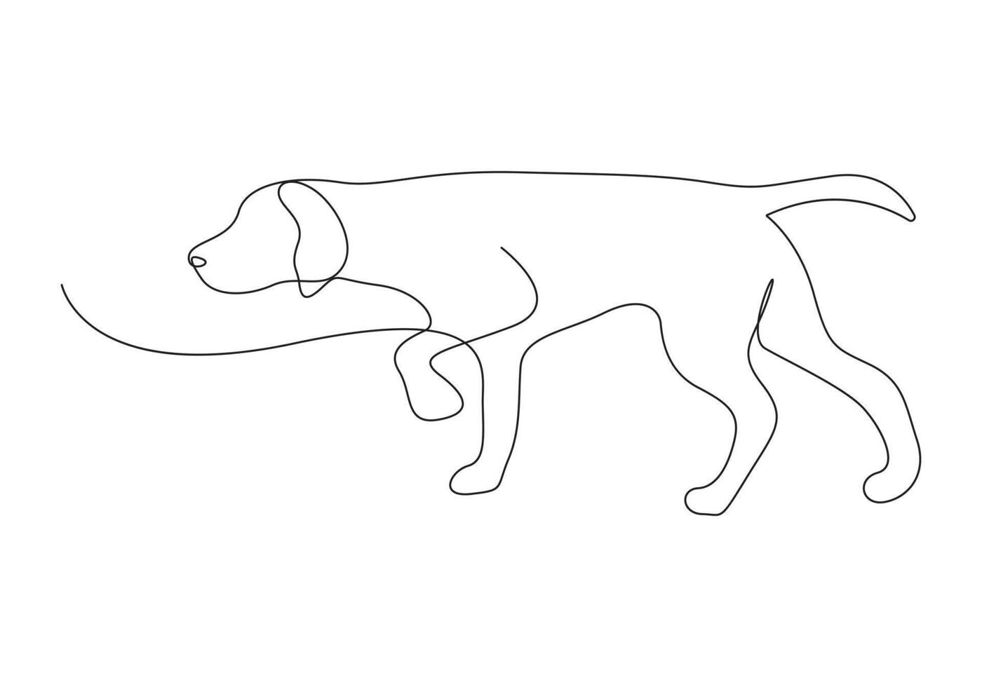 perro en uno continuo línea dibujo Pro ilustración vector