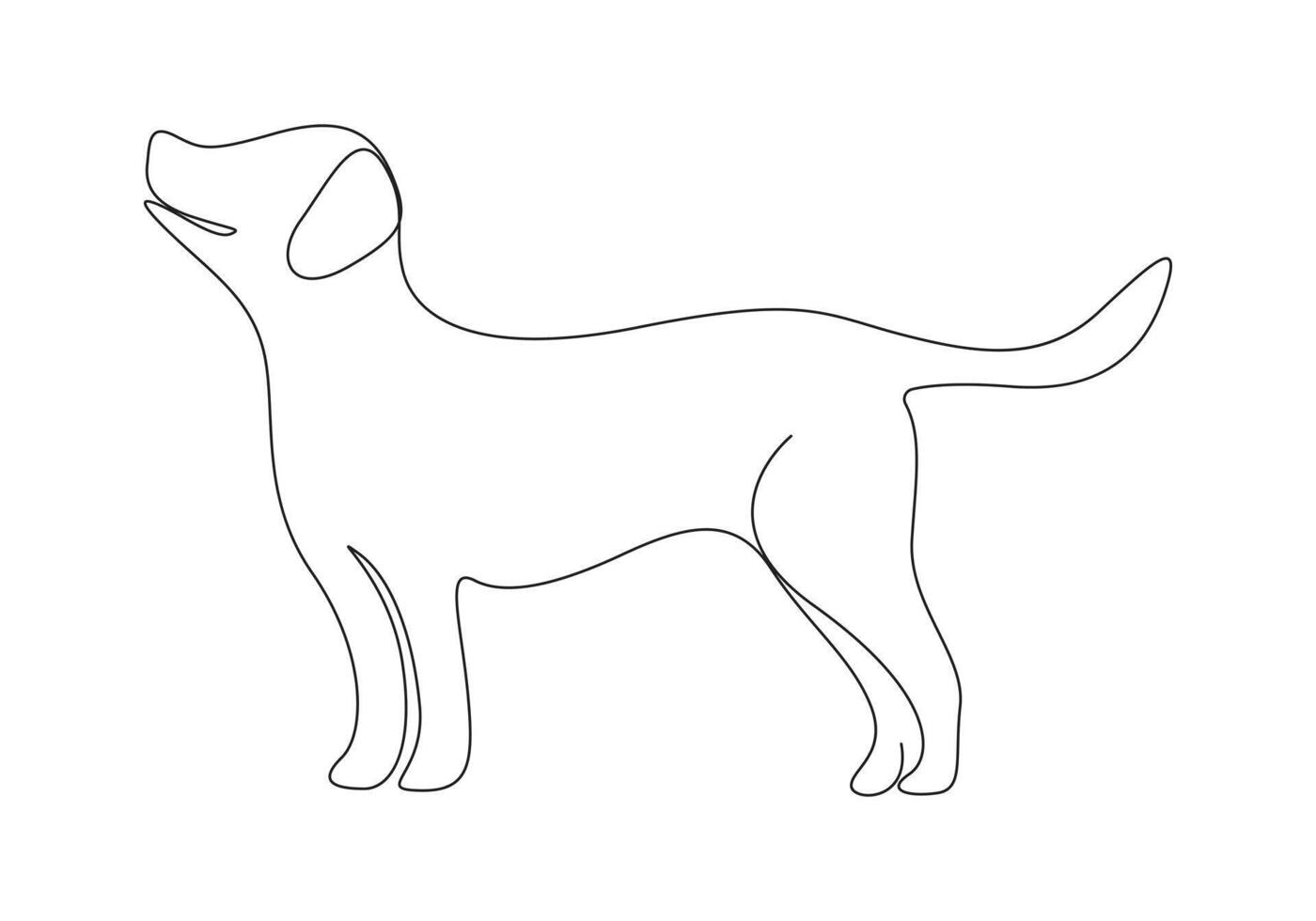 Dog in one continuous line drawing pro illustration vector