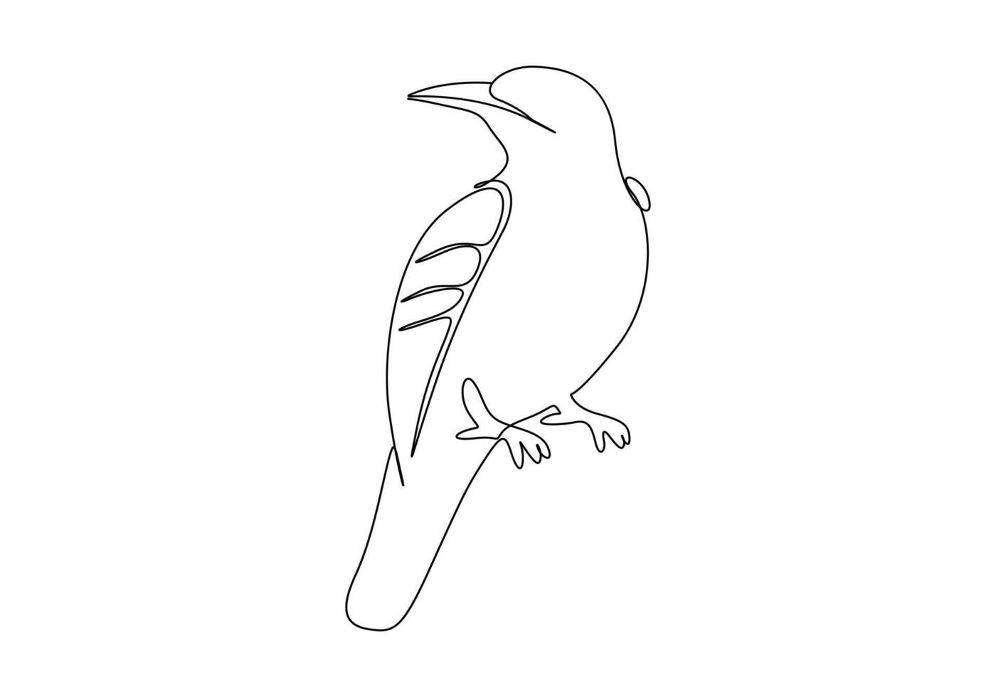 Bird single line drawing digital illustration vector
