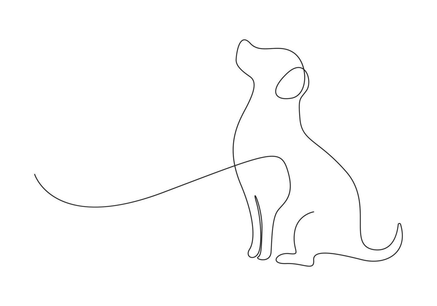 perro en uno continuo línea dibujo Pro ilustración vector