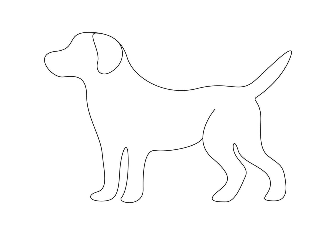 perro en uno continuo línea dibujo Pro ilustración vector