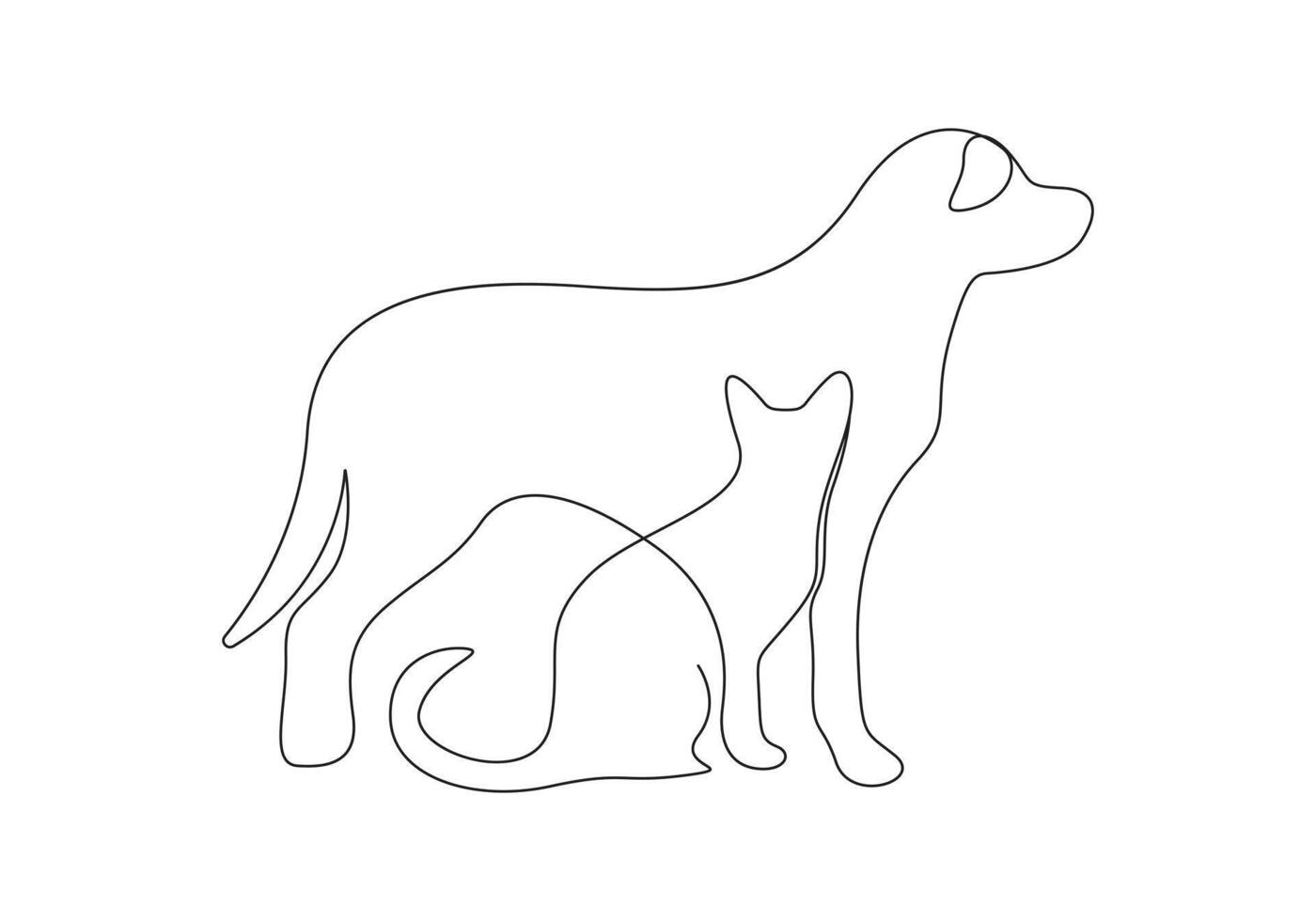Dog in one continuous line drawing pro illustration vector