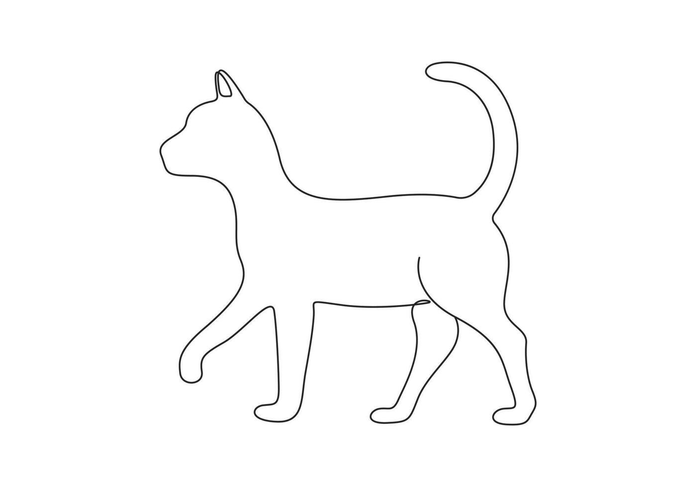 Continuous single line drawing of cute dog premium illustration vector