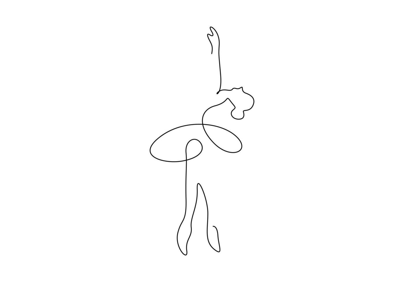 Continuous one line drawing of woman beauty ballet dancer in elegance motion premium illustration vector