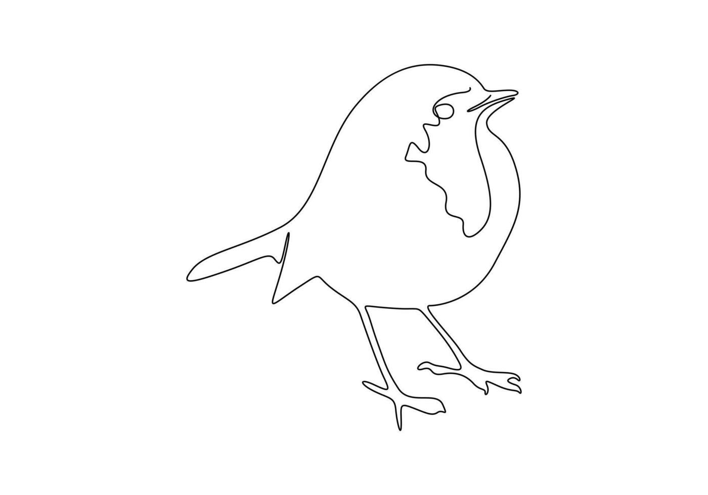 pájaro soltero línea dibujo digital ilustración vector