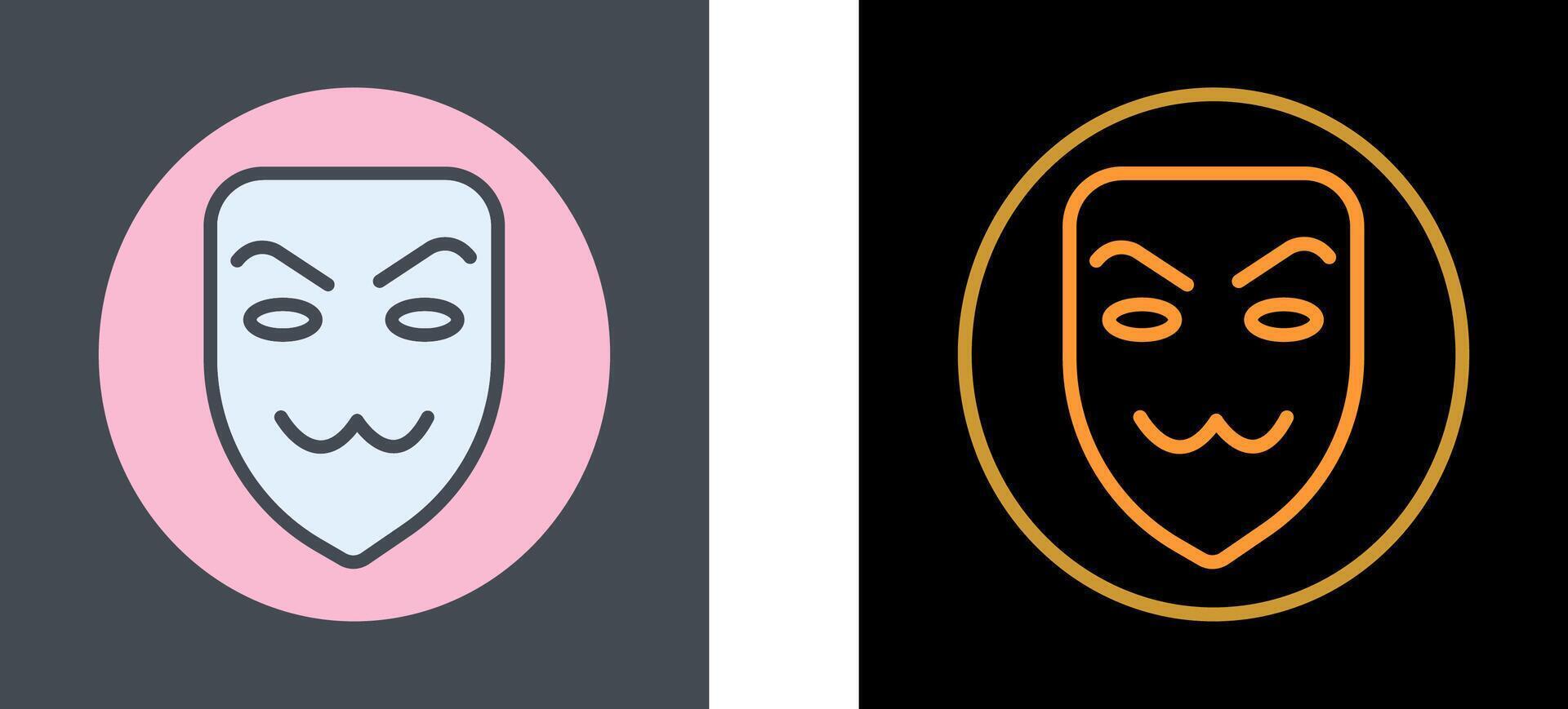 hacker máscara icono diseño vector