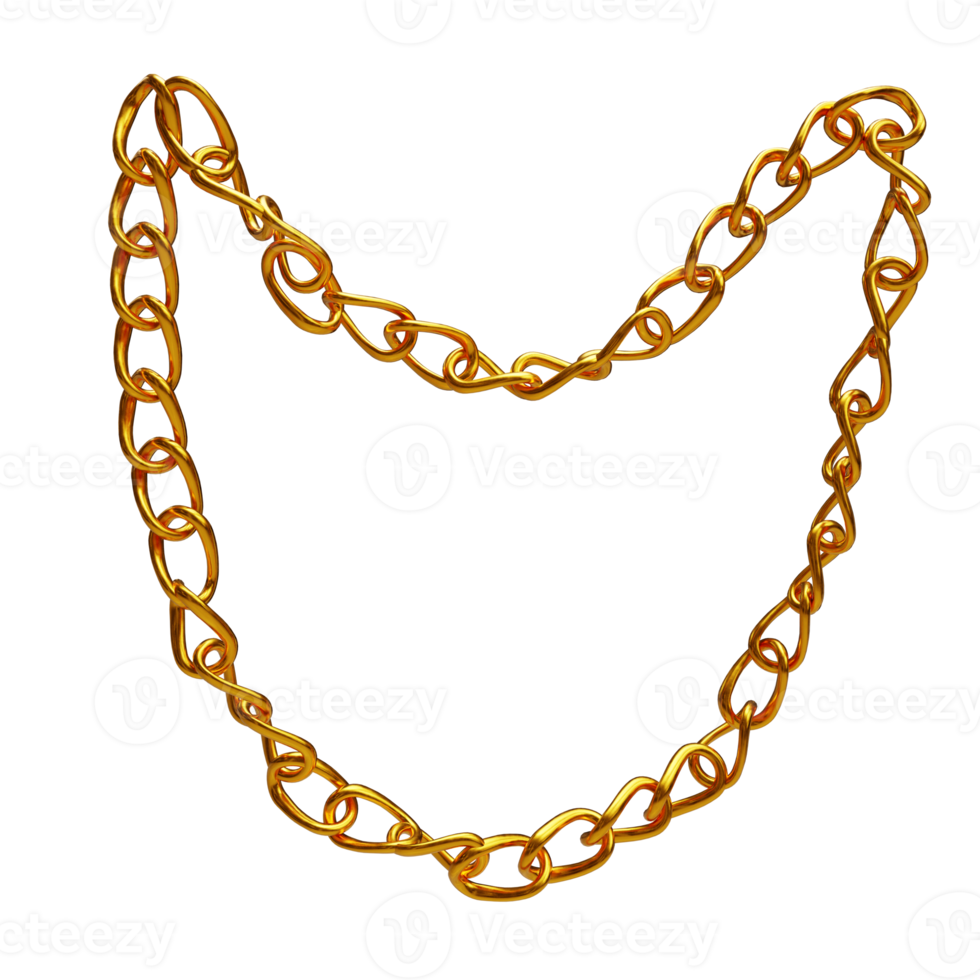 3d Gold Chainlink Necklace 43062417 PNG 3d Gold Chainlink Necklace Png