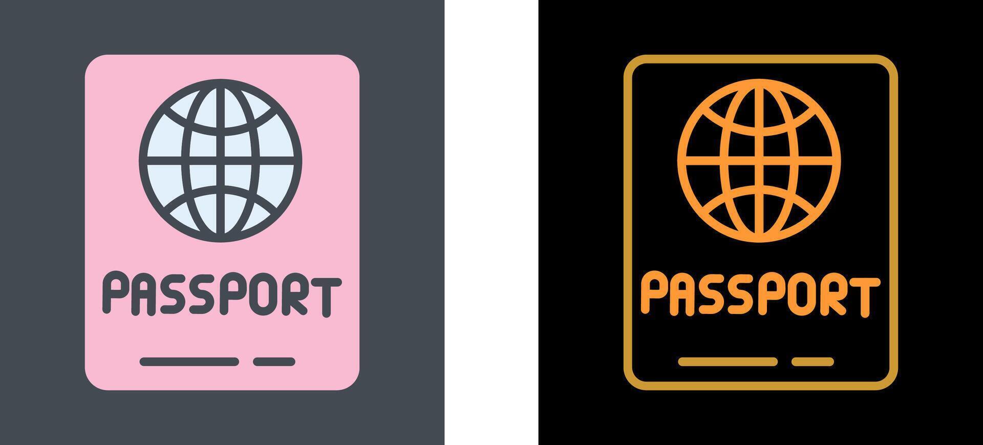 diseño de icono de pasaporte vector