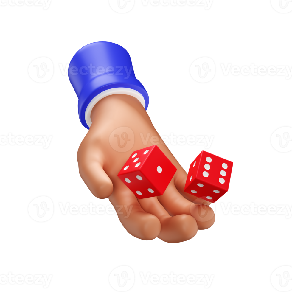 3d hand- rollend rood casino Dobbelsteen png