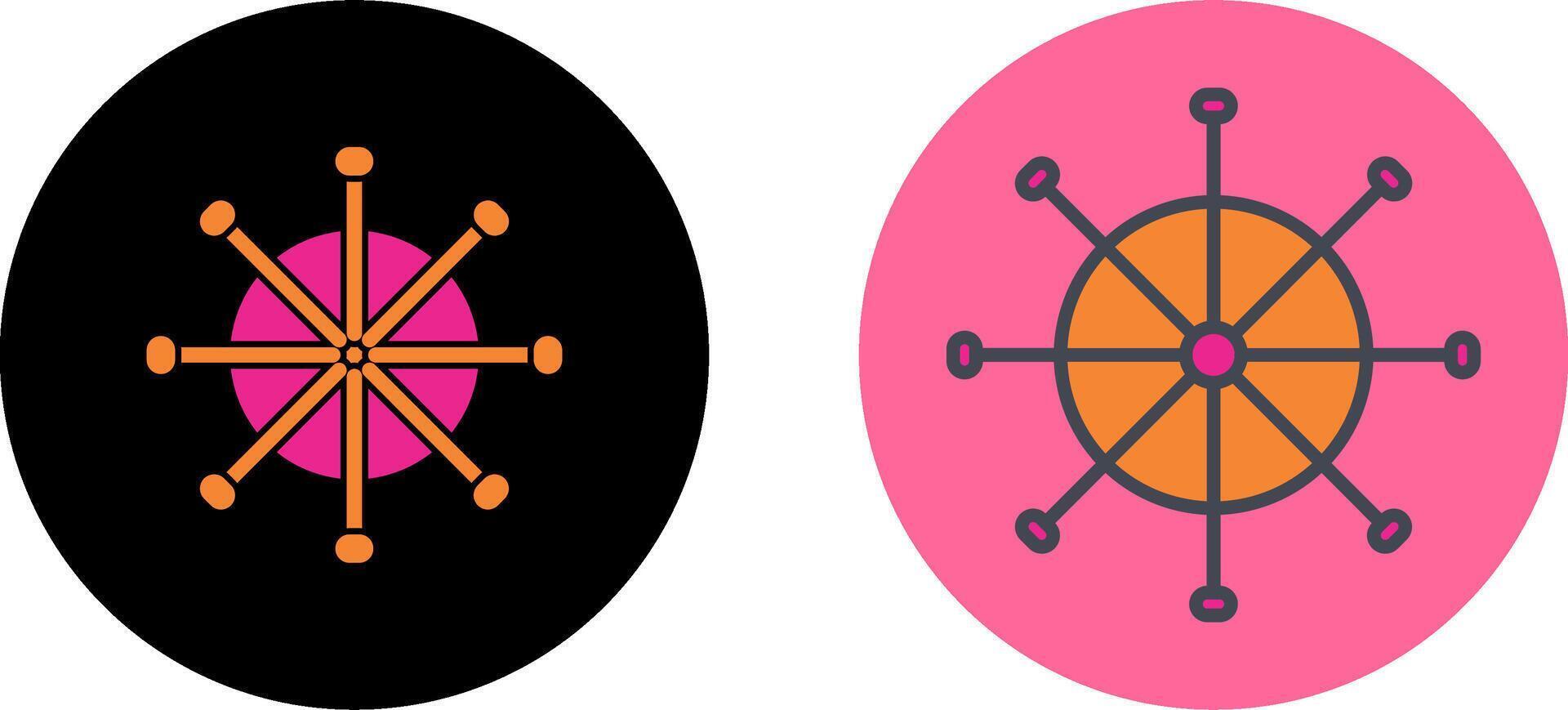 Ship Wheel Icon Design vector