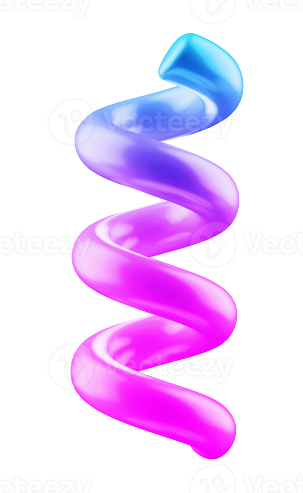 colourful 3d spiral on transparent background png