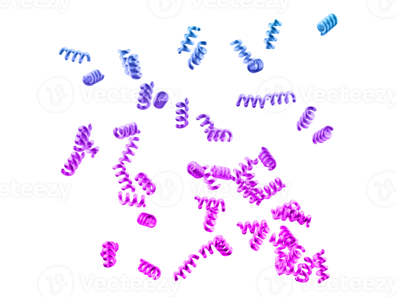 bunt 3d Spiralen auf transparent Hintergrund png