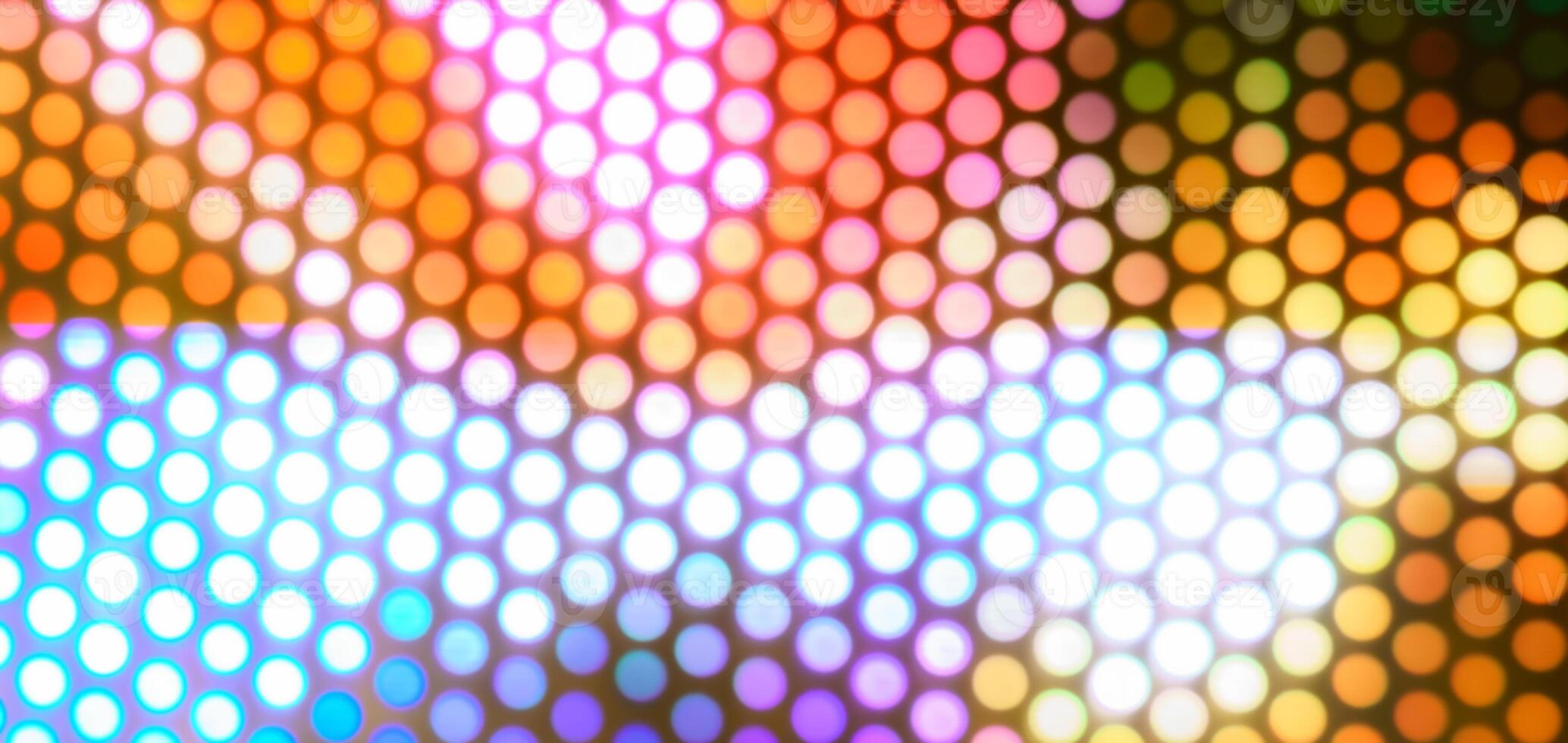 Abstract blurred circle lights panel background. Holiday decorations. photo