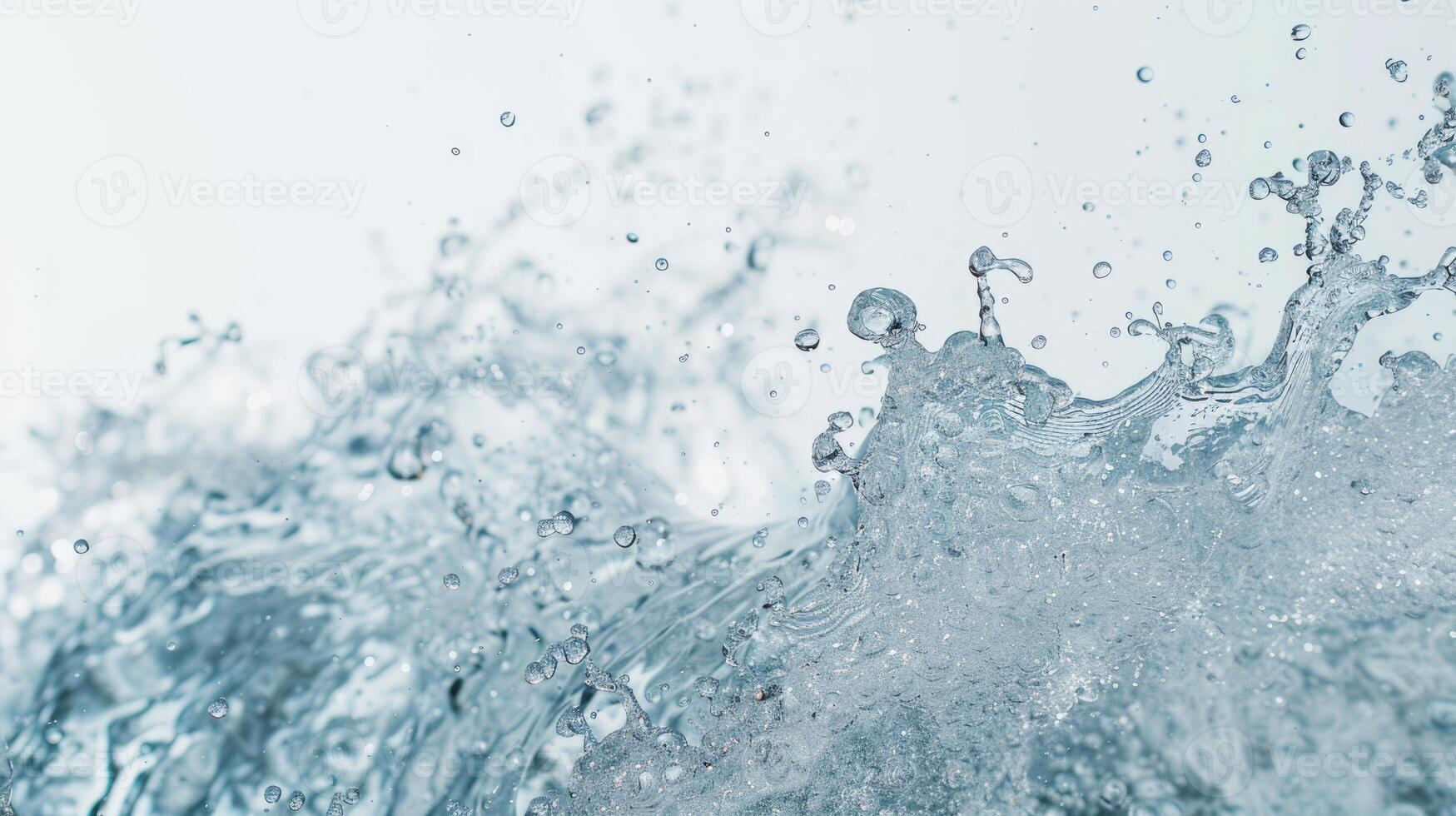 agua chapoteo con burbujas de aire aislado en el blanco antecedentes. agua chapoteo foto