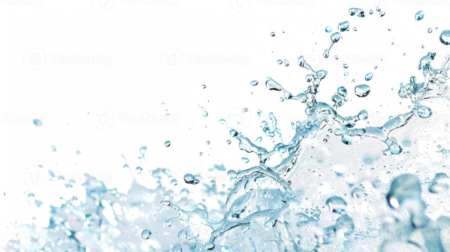 Water splash with bubbles of air isolated on the white background. Water splash photo