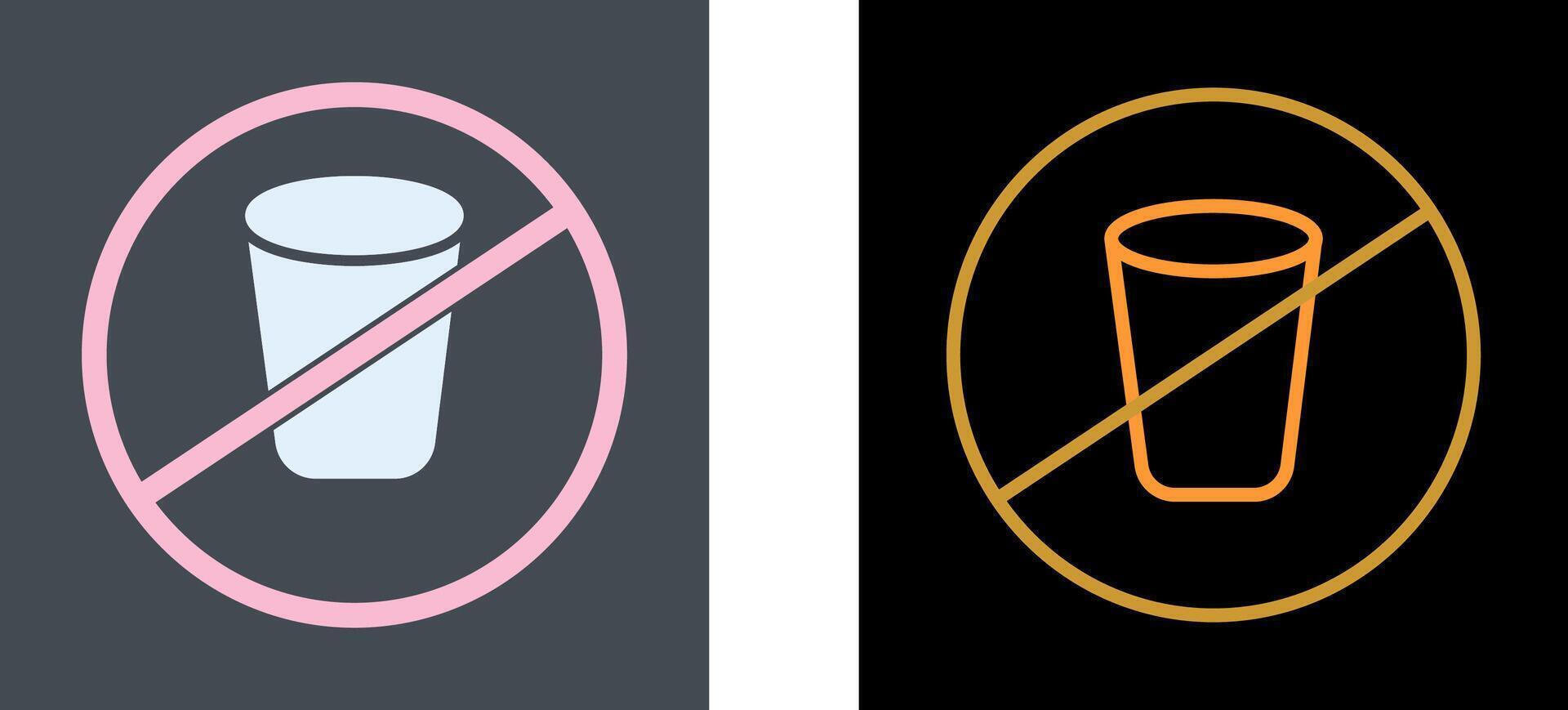 No Drinks Icon Design vector