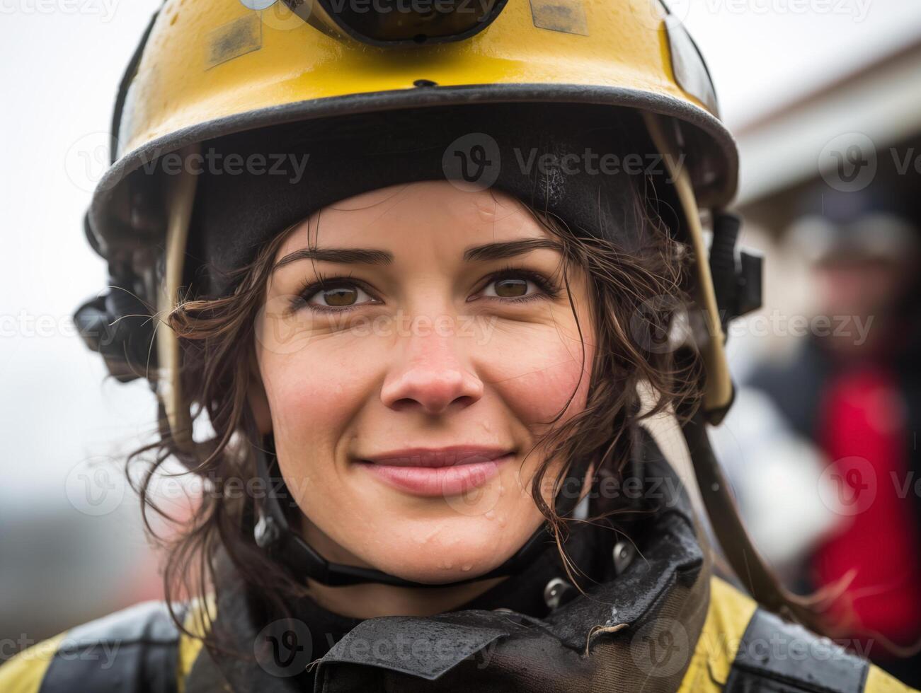 Female rescuer at work close-up. Woman career concept photo