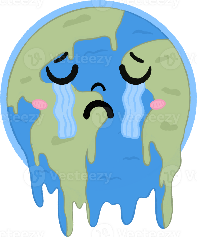 Melting Earth Character Illustration png