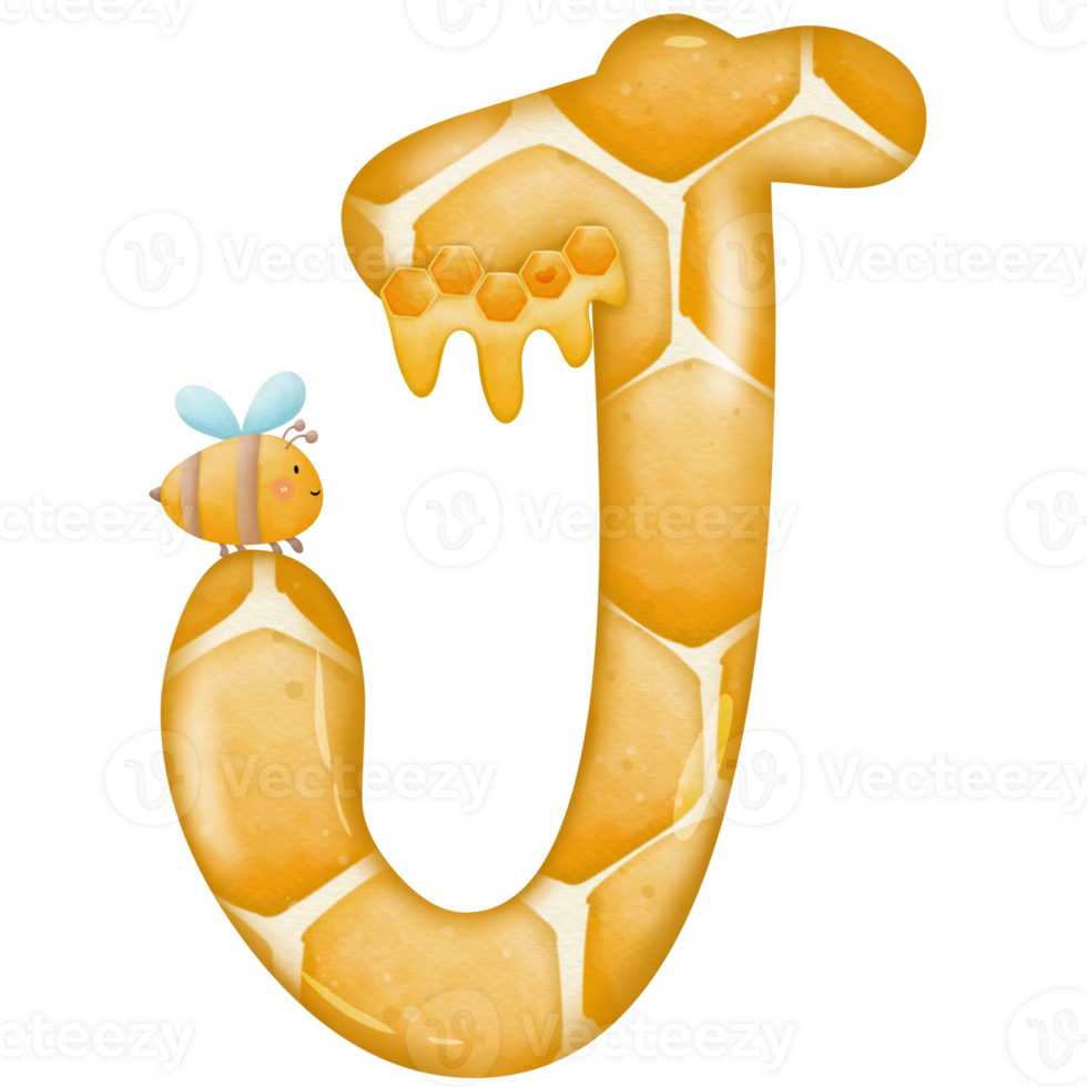 Alphabets honey watercolor clip art png