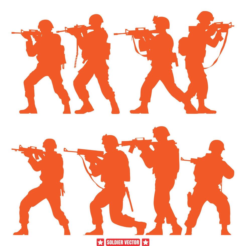 United Forces Inspiring Soldier Graphics for Patriotic Designs and Military Tribute Art vector