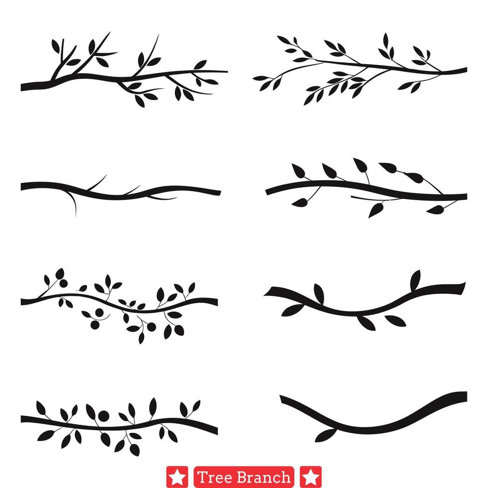 naturaleza s tapiz hermosa árbol rama silueta diseños vector