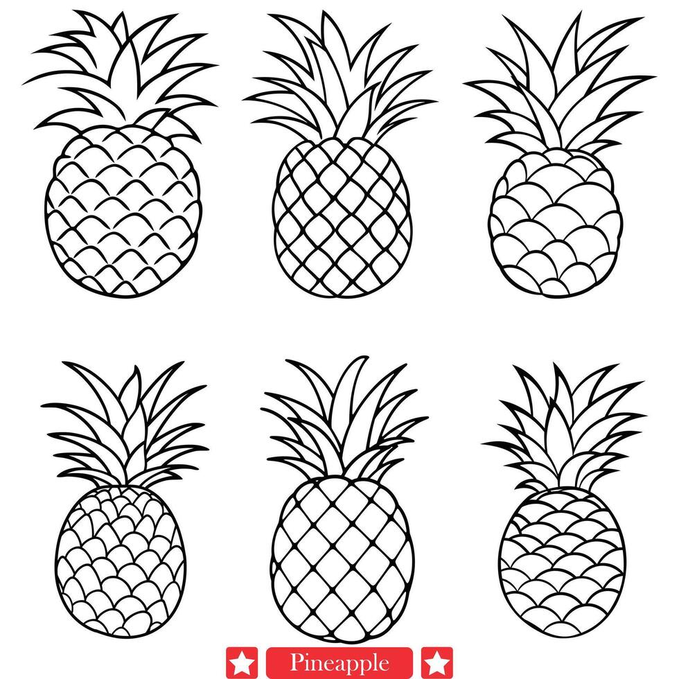 Tropical Treasure Captivating Pineapple Silhouette for Exotic Enchantment vector