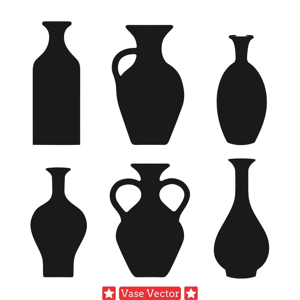 Exquisite Vase Silhouettes Elegant Accents for Refined Interiors vector