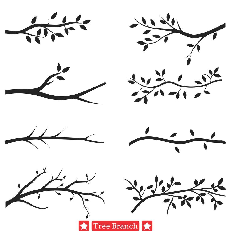 bosque susurros sereno árbol rama colección vector