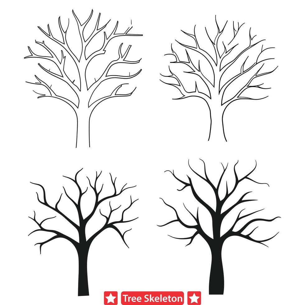 telaraña crecimiento caprichoso árbol esqueleto conjunto vector