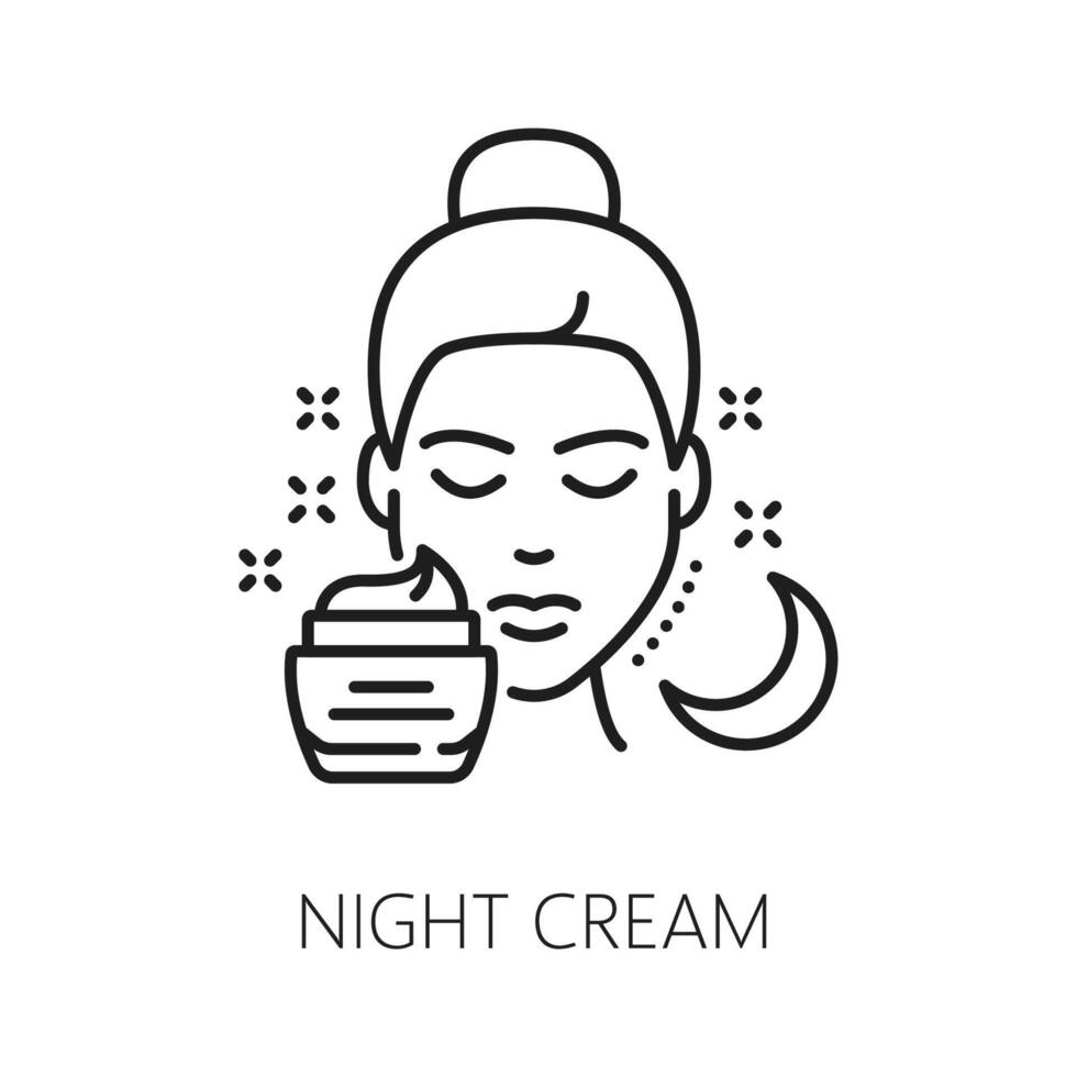 Skincare and mesotherapy, skin night cream icon vector