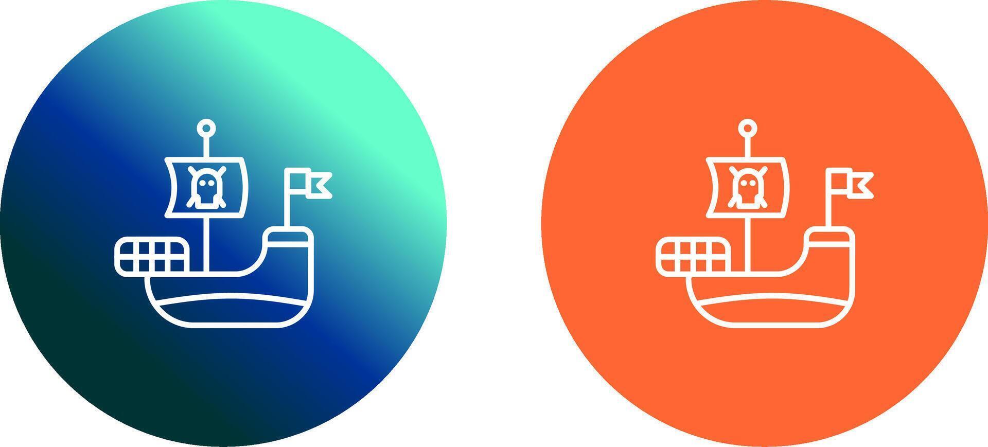 Pirate Ship Icon Design vector