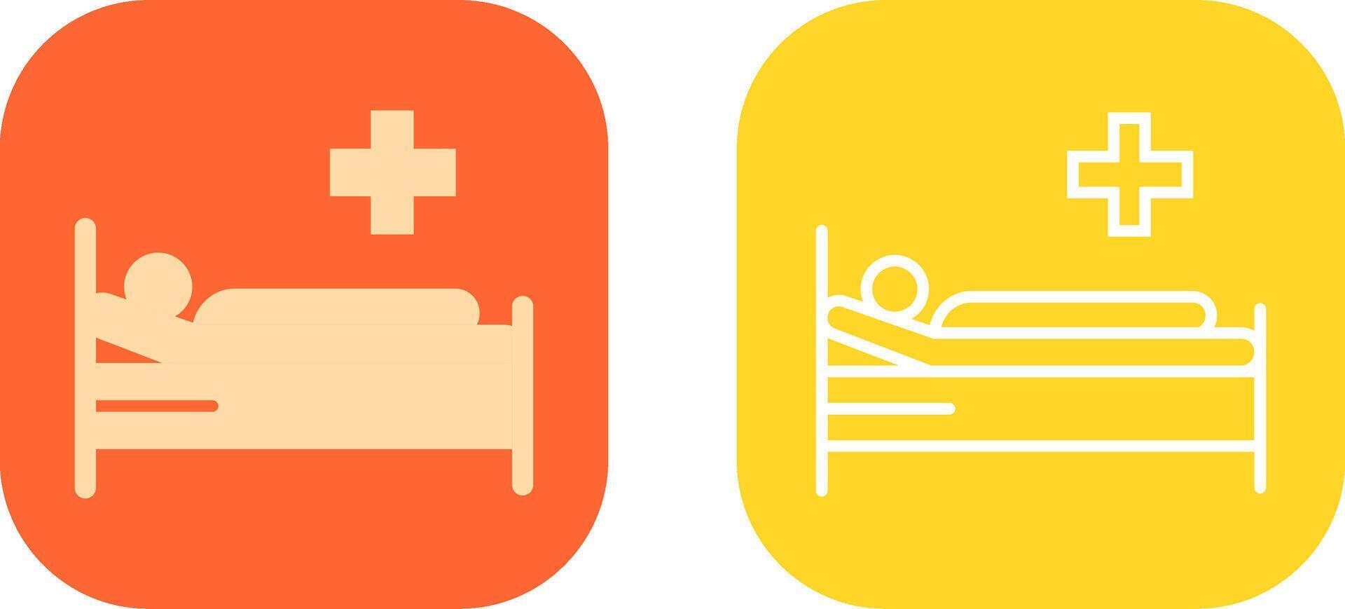 paciente cama icono diseño vector