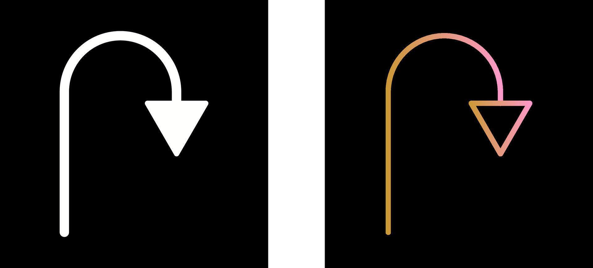 Arrow Pointing Down Icon Design vector